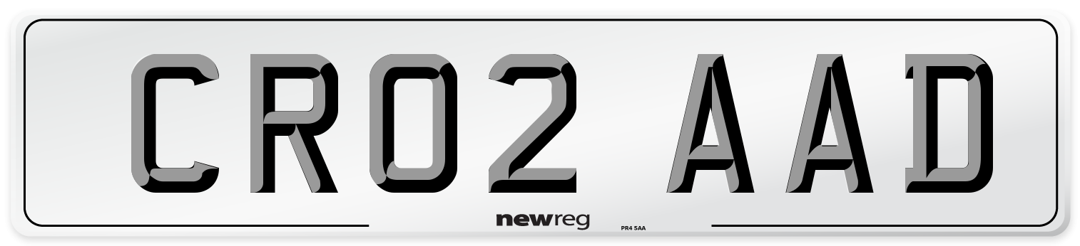 CR02 AAD Number Plate from New Reg